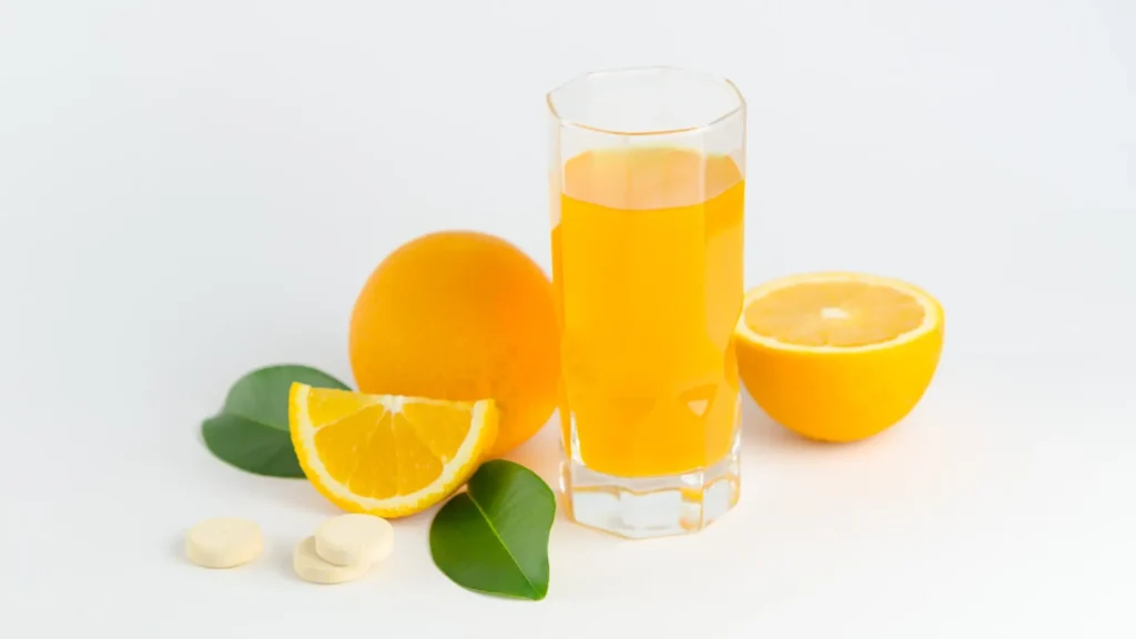 A glass of orange juice 