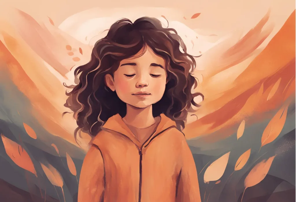 A painting of a girl with closed eyes, capturing a serene and introspective moment.