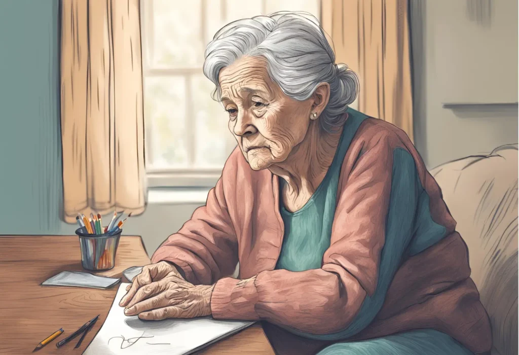 An elderly woman who looks confused. Delirium vs Dementia 