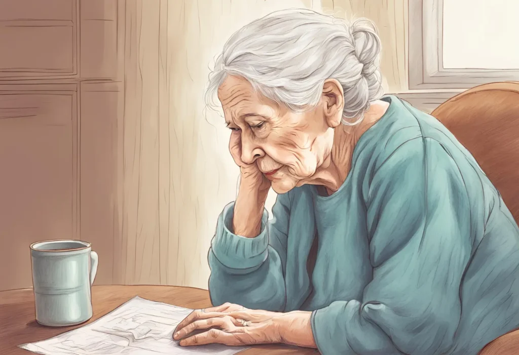Can Dementia be reversed? An elderly woman enjoying a cup of coffee while seated at a table.