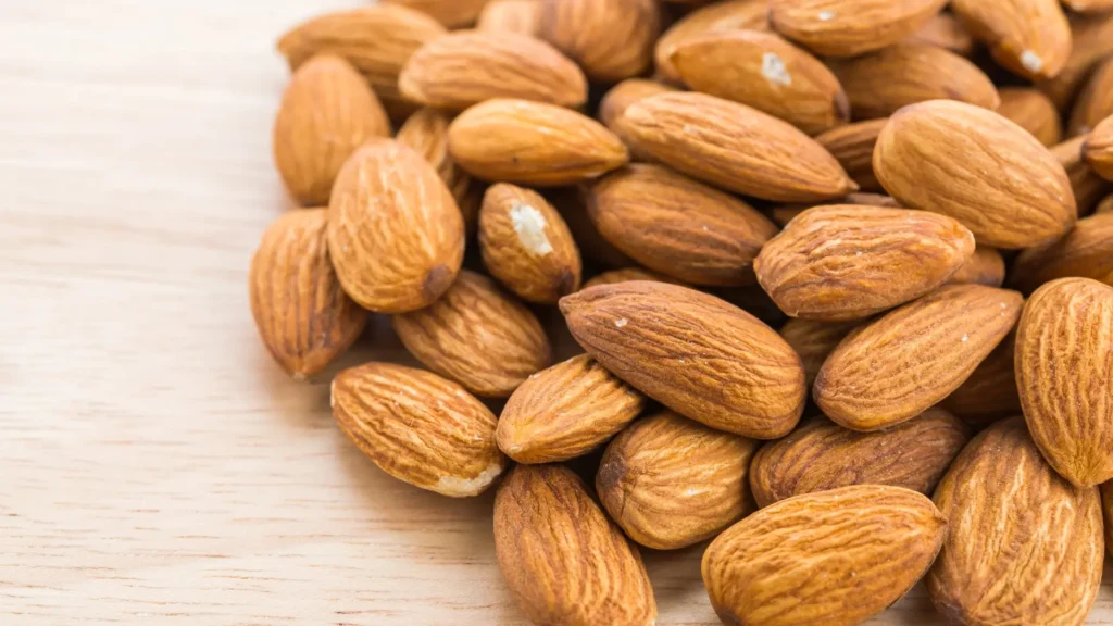 a bunch of almonds