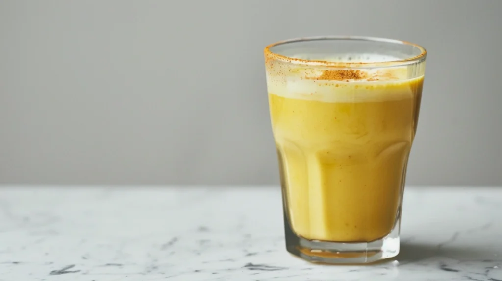 A glass of tumeric milk