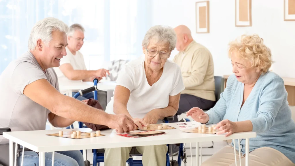 Elderly playing Word Games for Dementia Patients