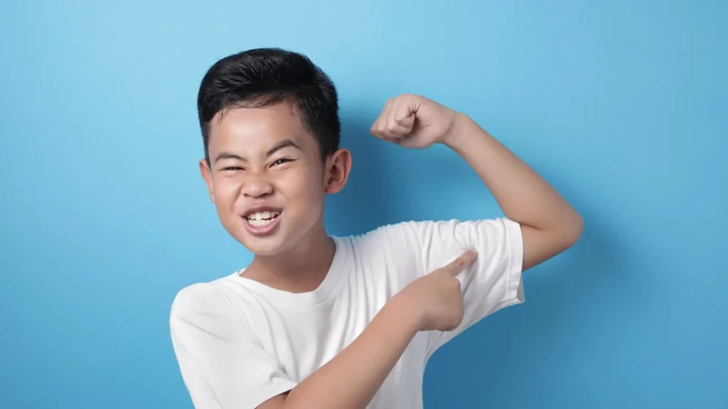 A young boy using the best allergy medicine for kids